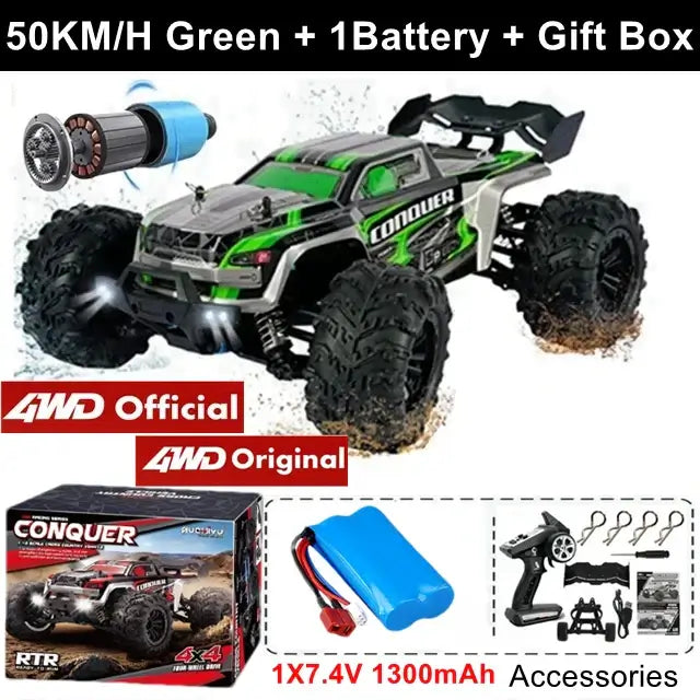 Super Brushless 80KM or 50KM/H 4WD RC Car With LED Sportsman Specialty Products