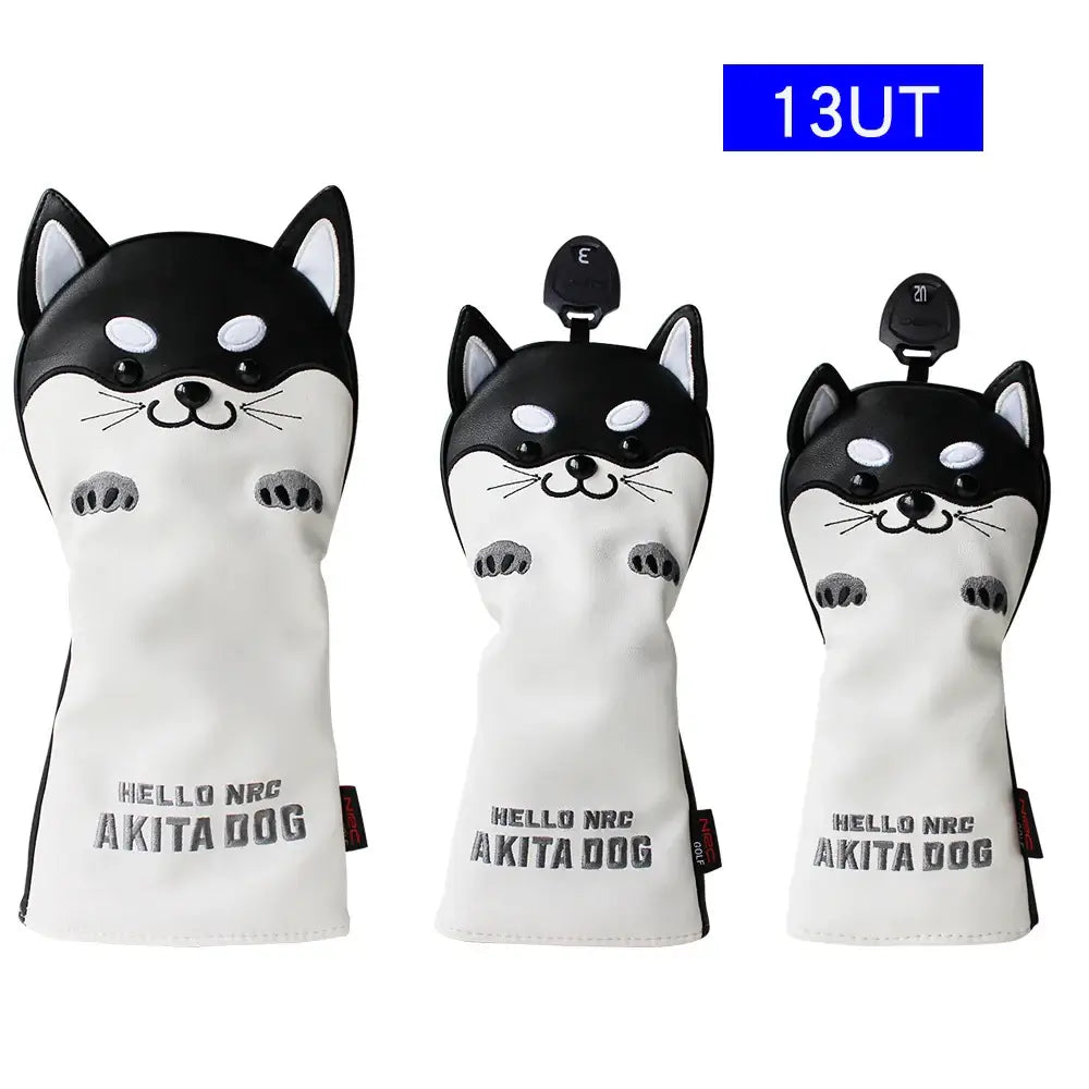 Golf Wood Head Cover for Driver Fairway Hybrid Cute Akita Golf Putter Cover Sportsman Specialty Products