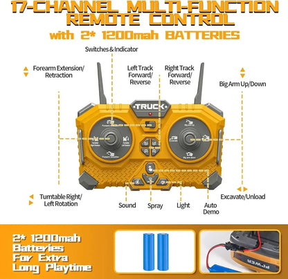 RC Excavator 17CH Remote Control Truck 2.4G RC Crawler Sportsman Specialty Products