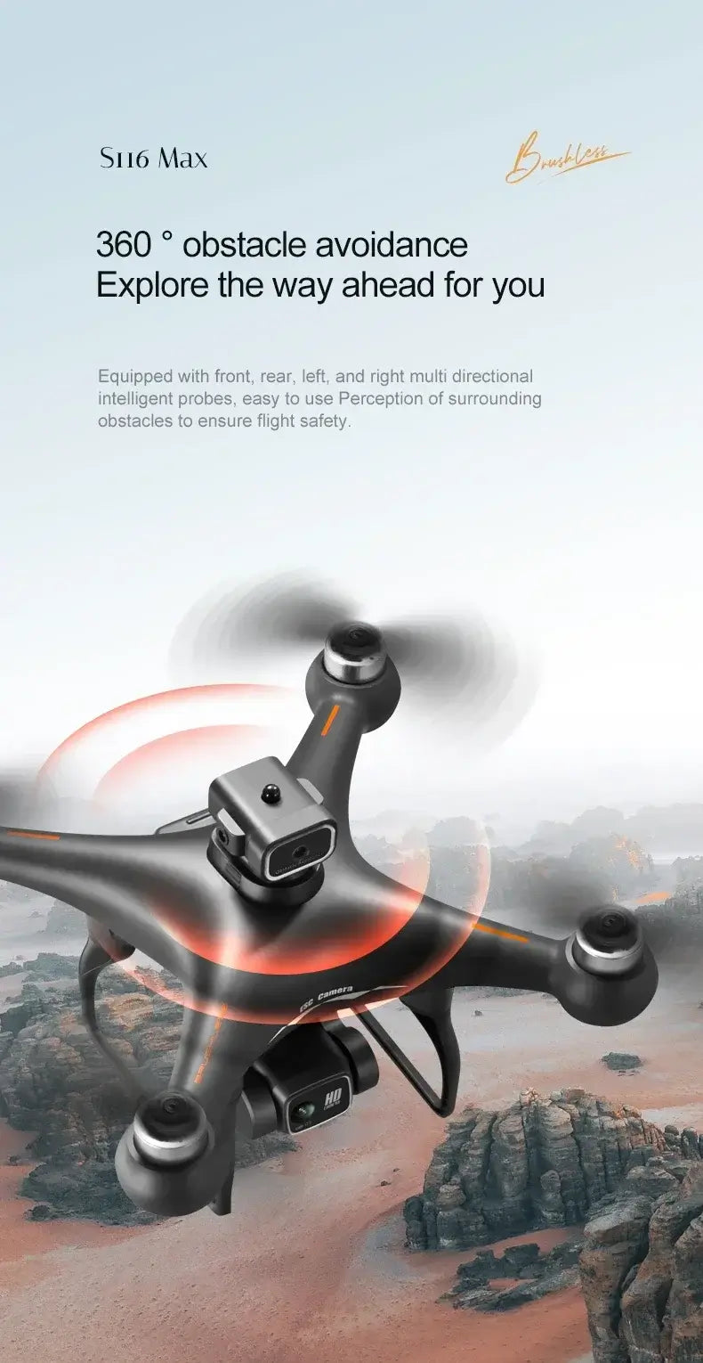 S116 MAX Drone Professional with 3 Batteries 8K Dual Camera Optical Sportsman Specialty Products