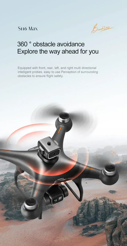 S116 MAX Drone Professional with 3 Batteries 8K Dual Camera Optical Sportsman Specialty Products