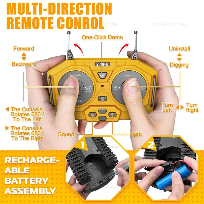 Remote Control Excavator Dump Truck Bulldozer Sportsman Specialty Products