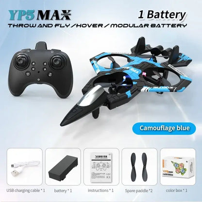Foam plane 2.4G wifi RC fighter jet stunt rolling LED color light