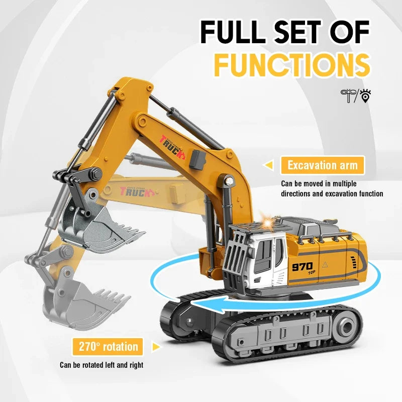 Rc Excavator 1/64 Mini Alloy Remote Controlled Engineering Vehicle