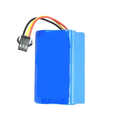 New 14.8V 2800mAh/3400mAh Li-ion Battery for Airrobo P20 Robot in blue color with connectors.