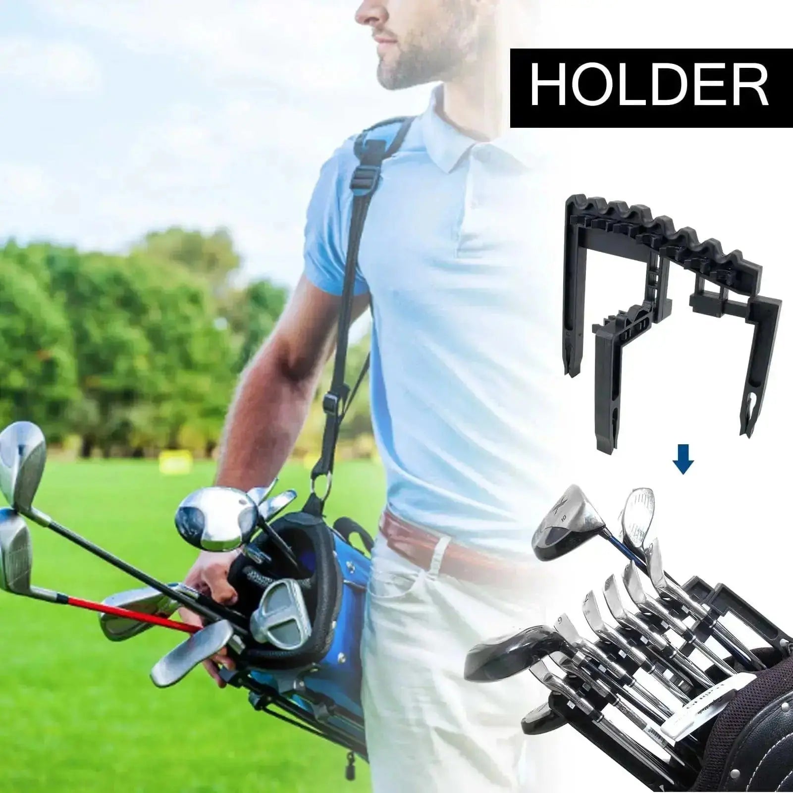 Shafts Holder Stacker Golf 9 Iron Club ABS Fits Any Size Of Bags - Sportsman Specialty Products
