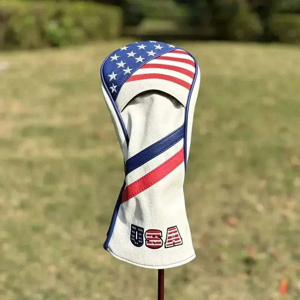 American flag golf club head covers protecting clubs
