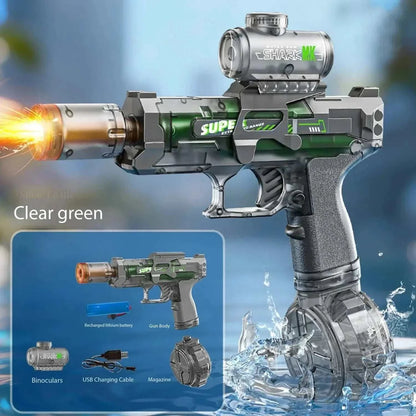 electric water cannon for adults with rotating high-pressure streams