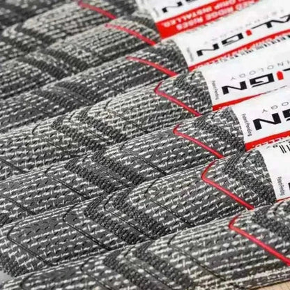 Golf Grip ALIGN golf club grips in grey and black woven material with textured pattern and red accent stitching