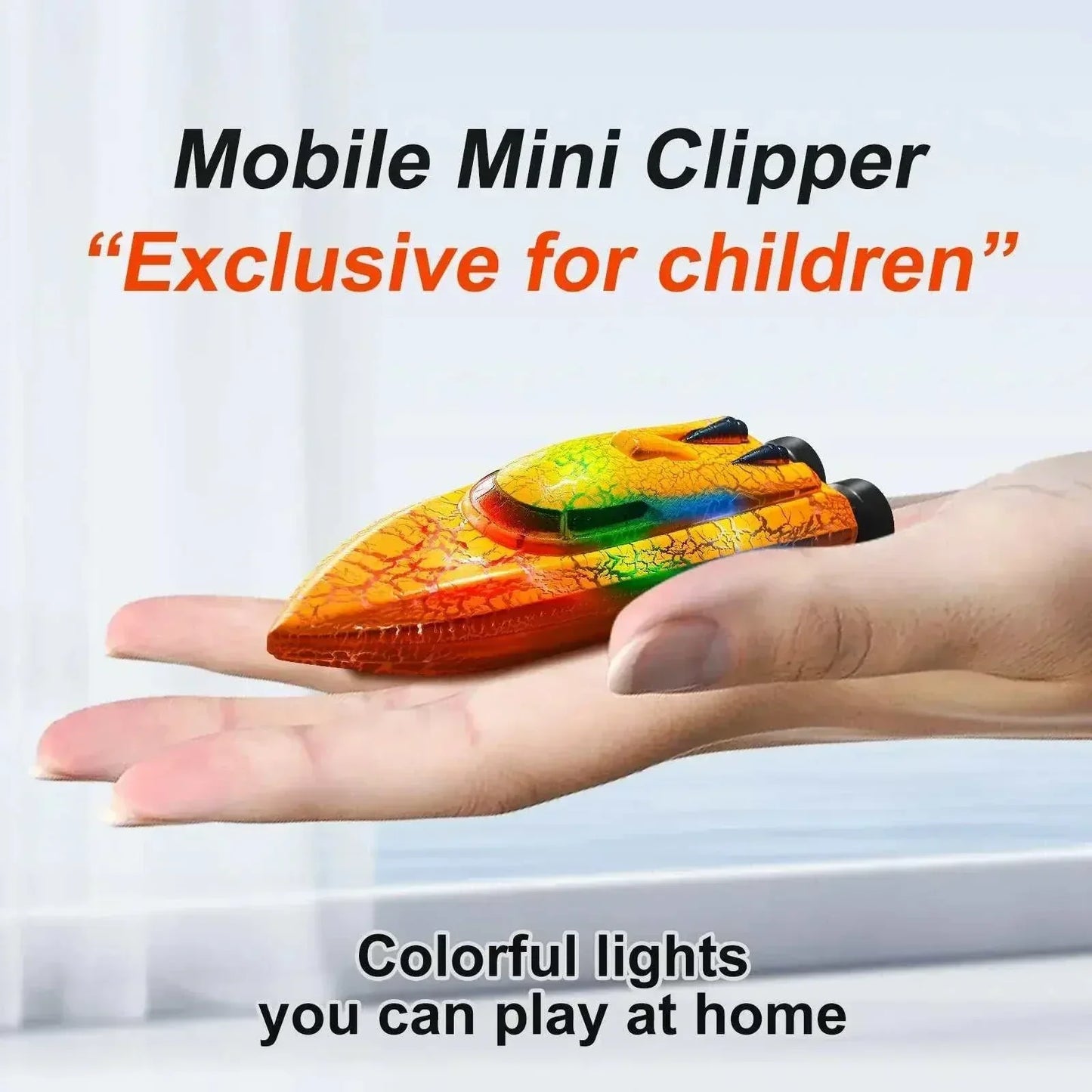 Mini RC boat with LED lights on water