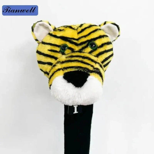 personalized tiger golf driver headcover in yellow and black