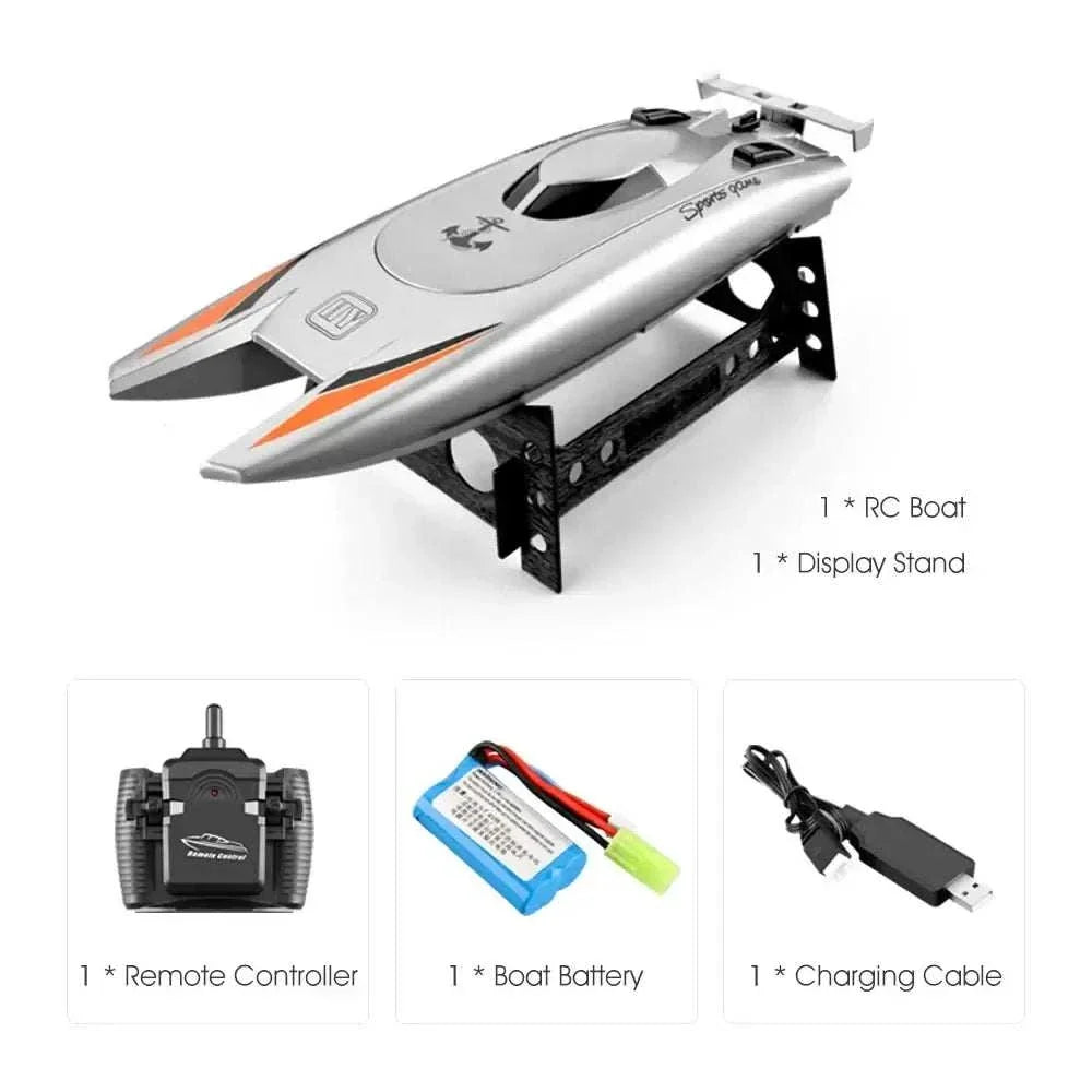 Radio controlled high-speed 30Kmh racing boat on water