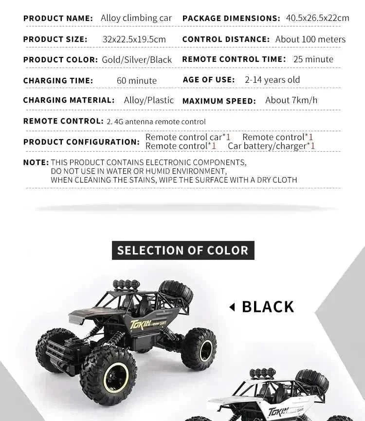 All terrain RC car remote control climbing vehicle outdoors