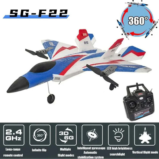 RC Plane F22 Stunts Plane 2.4G radio control glider performing aerobatic maneuvers