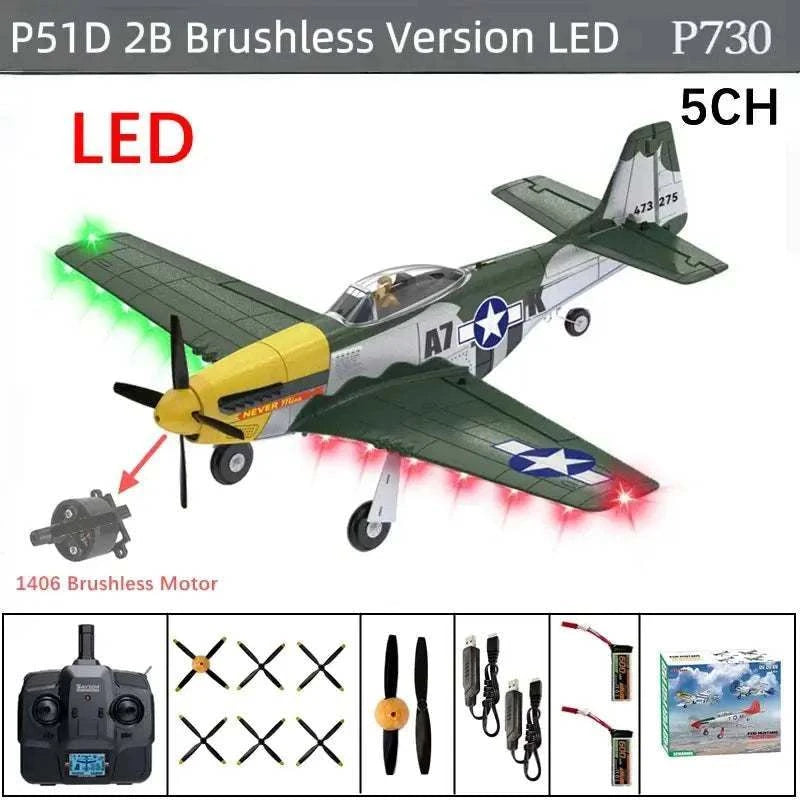 WLTOYS RC Plane P51D Mustang EPP foam 5-channel remote-controlled aircraft