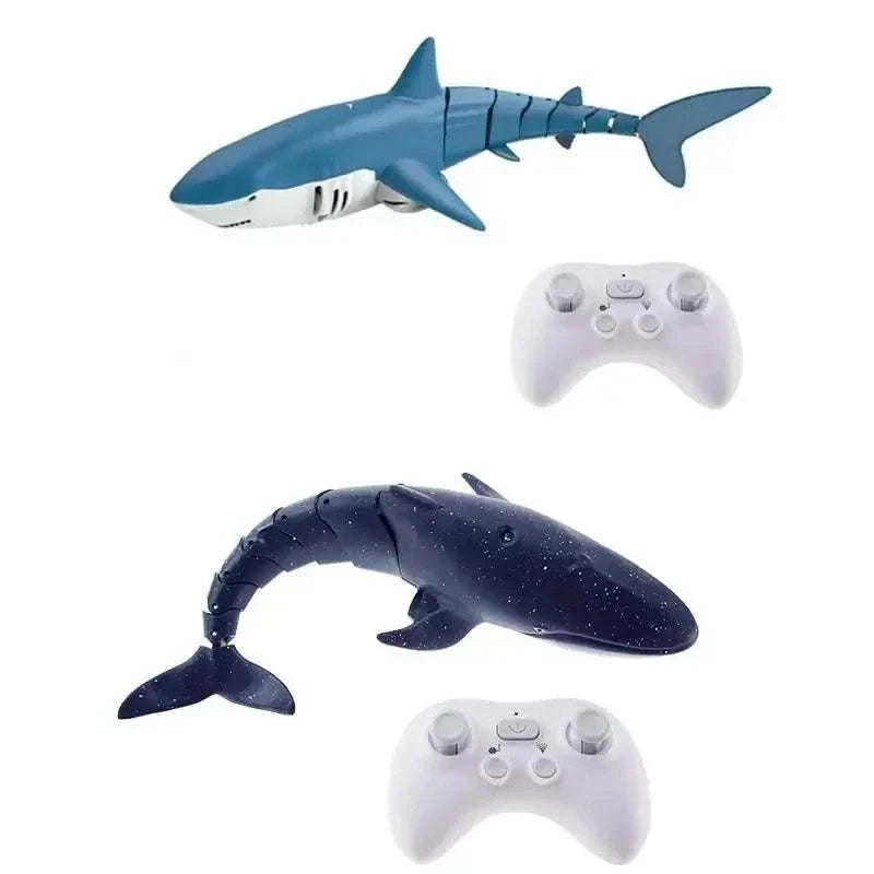 RC shark whale spray water toy remote controlled in pool