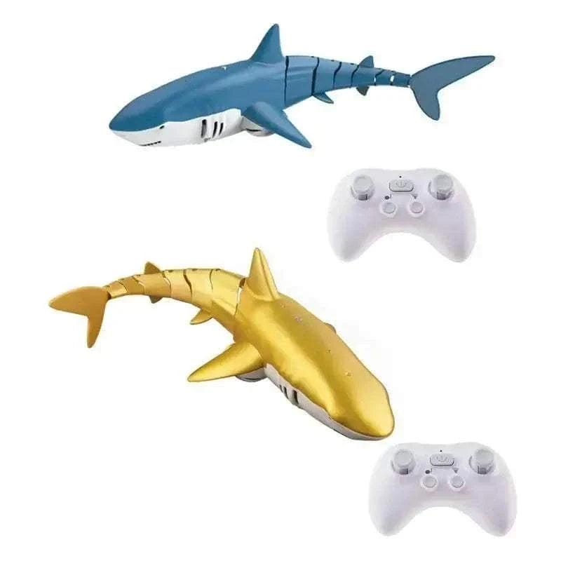 Remote controlled RC shark whale spray water toy for pool play