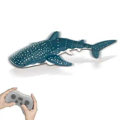 Remote controlled RC shark whale spraying water toy in pool
