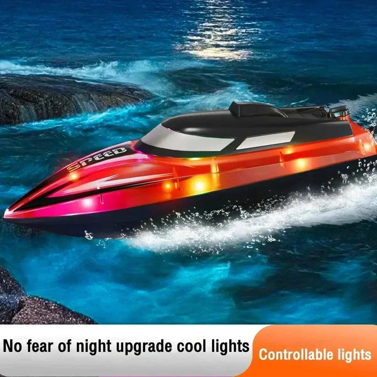 Children's RC speedboat toy with 2.4G remote control on water