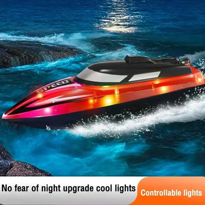 Children's RC speedboat toy with 2.4G remote control on water