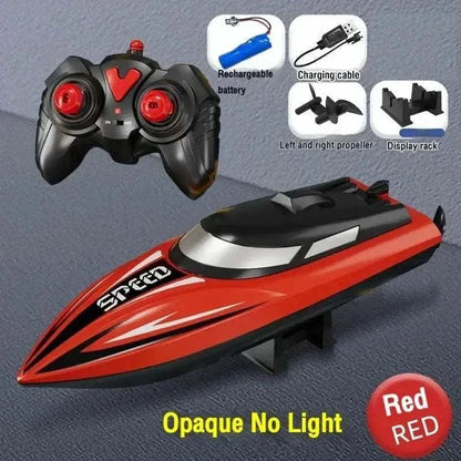 Children's RC speedboat toy with 2.4G remote control on water