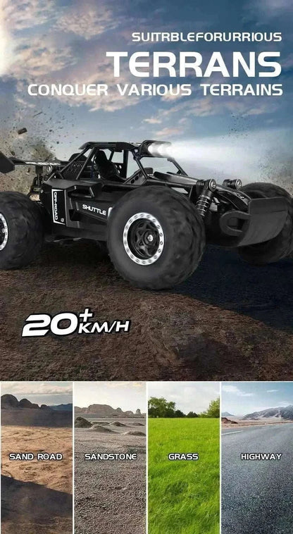 116 scale RC vehicle for kids with remote control on outdoor terrain
