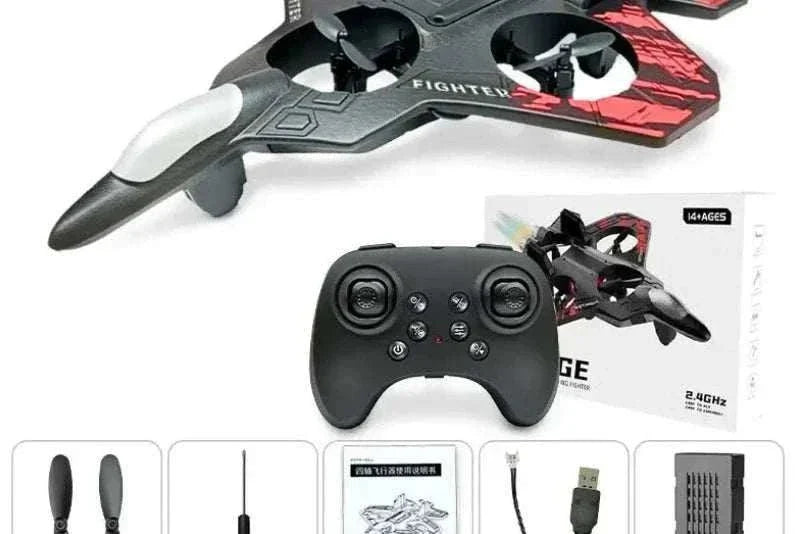 L101 kids remote control airplane with LED lights flying outdoors