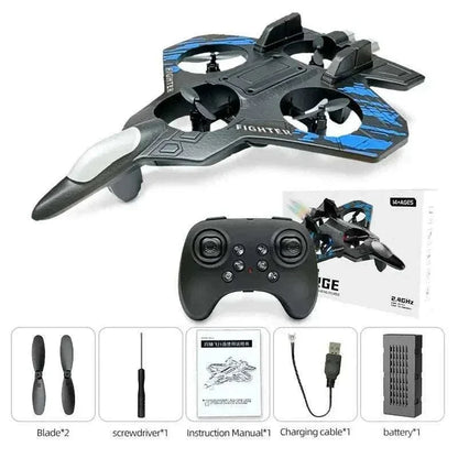 L101 kids remote control airplane with LED lights flying outdoors