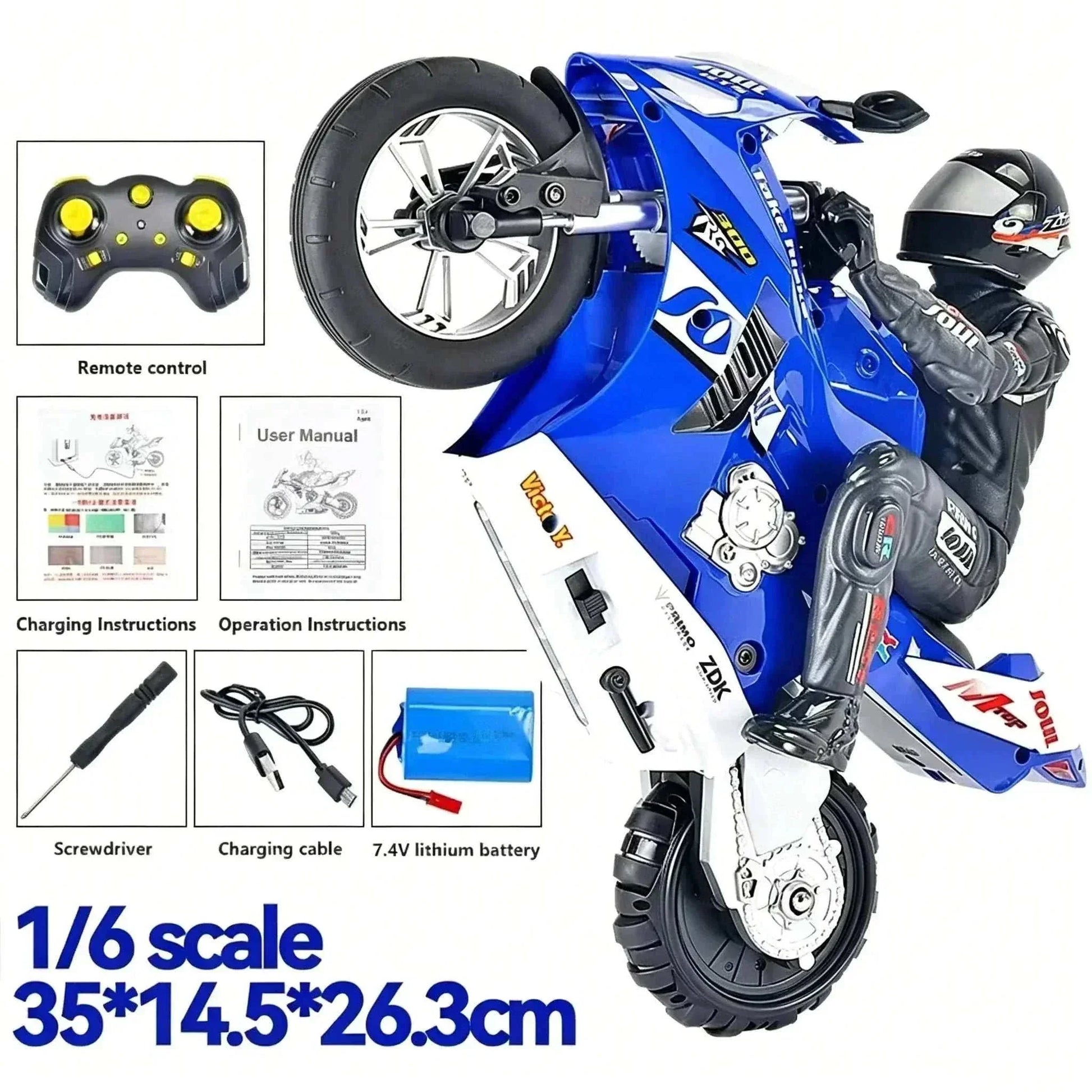 1:10 scale remote control electric motorcycle for outdoor racing