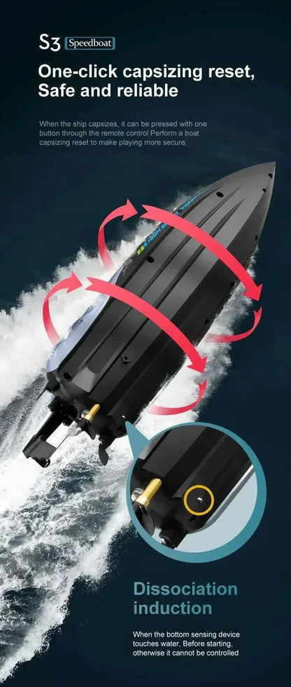 S3 high-speed remote control boat with fire boat design on water