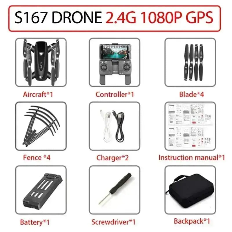 Sportsman Specialty Products Drone 2.4g 1080P GPS 1B / China Drone With Camera 5G RC Quadcopter Drones HD 4K S167 GPS