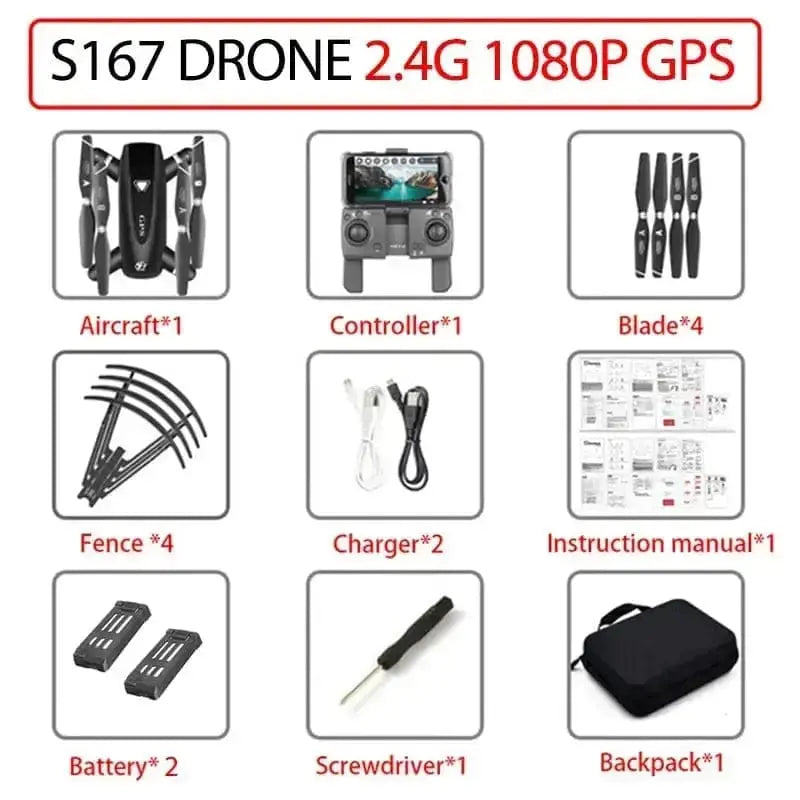 Sportsman Specialty Products Drone 2.4g 1080P GPS 2B / China Drone With Camera 5G RC Quadcopter Drones HD 4K S167 GPS