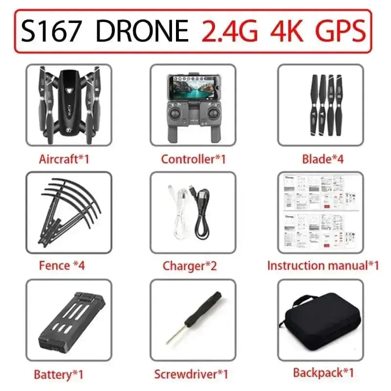 Sportsman Specialty Products Drone 2.4g 4k GPS 1B / China Drone With Camera 5G RC Quadcopter Drones HD 4K S167 GPS