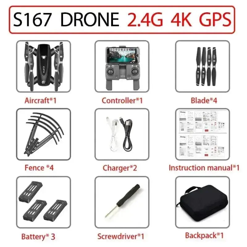 Sportsman Specialty Products Drone Drone With Camera 5G RC Quadcopter Drones HD 4K S167 GPS