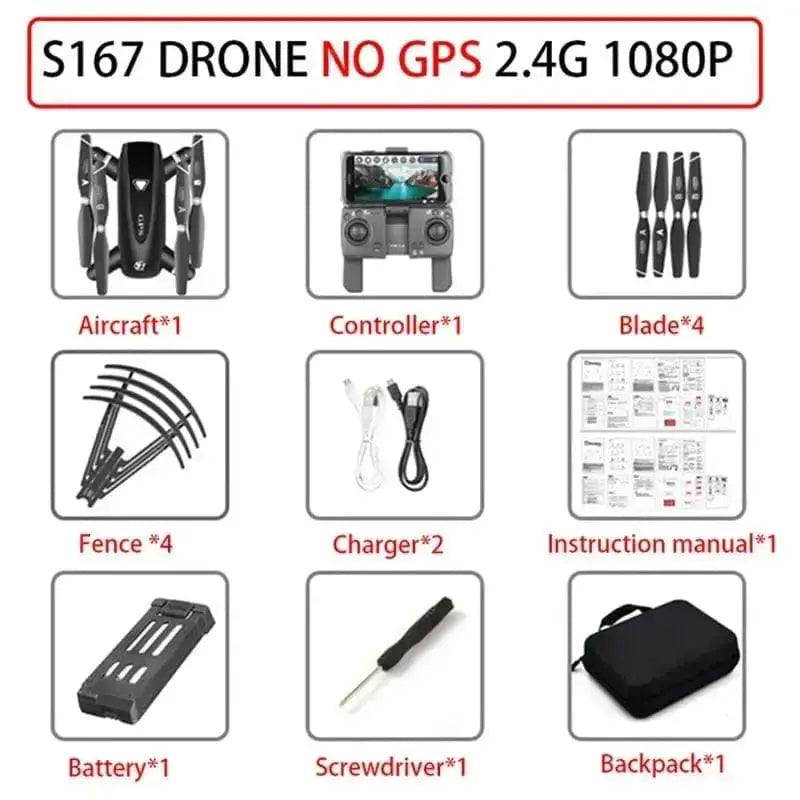 Sportsman Specialty Products Drone NO GPS 2.4g 1080P / China Drone With Camera 5G RC Quadcopter Drones HD 4K S167 GPS