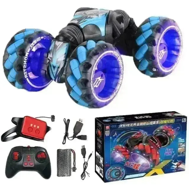 Sportsman Specialty Products Fast RC Cars Blue(Hollow wheels) RC Car Radio Gesture Induction Twisting Off-Road Stunt Vehicle Light Music
