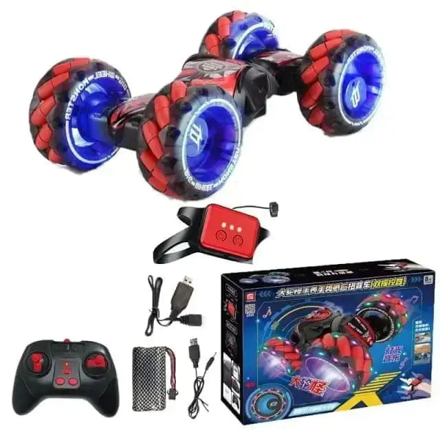 Sportsman Specialty Products Fast RC Cars Red (Hollow wheels) RC Car Radio Gesture Induction Twisting Off-Road Stunt Vehicle Light Music