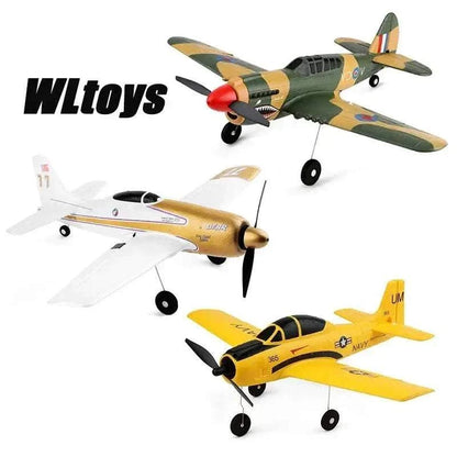 Stunt Plane Six Axis RC Fighter electric glider flying outdoors with remote control