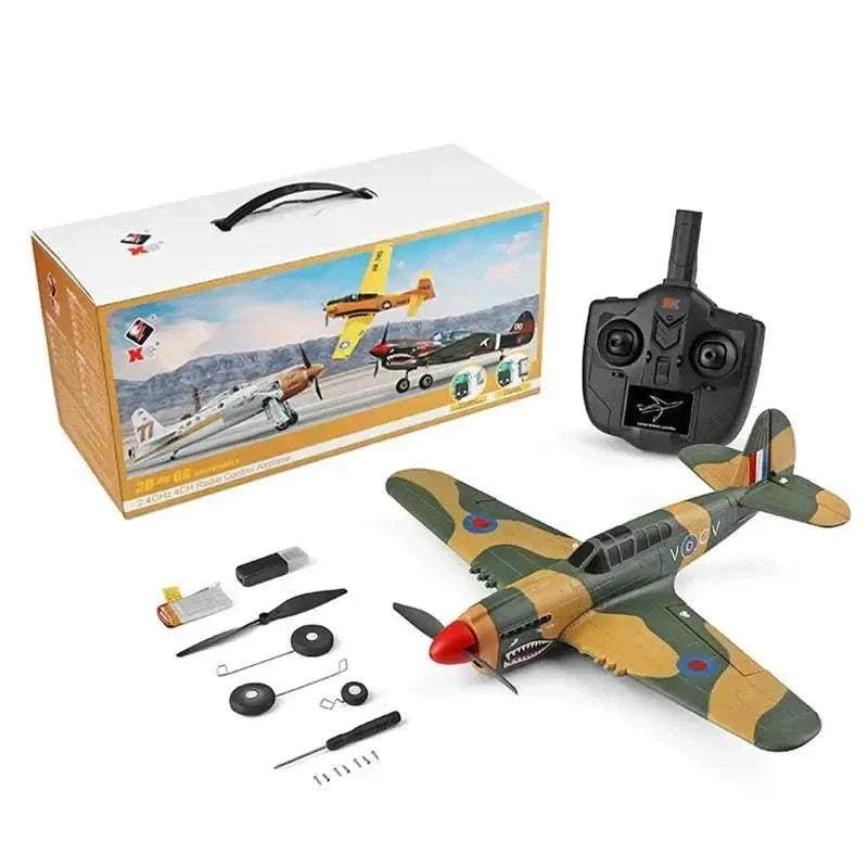 Six axis stunt RC airplane flying outdoors
