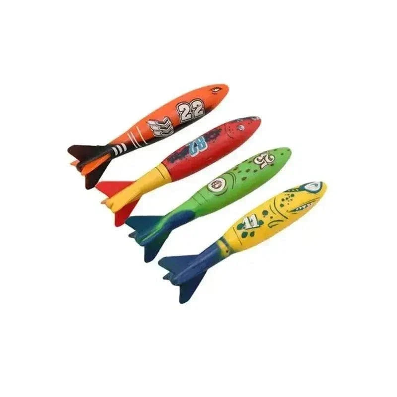 underwater torpedo throwing toy for kids pool play