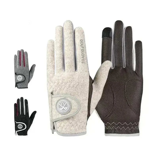 Women’s winter windproof warm golf gloves with anti-slip grip