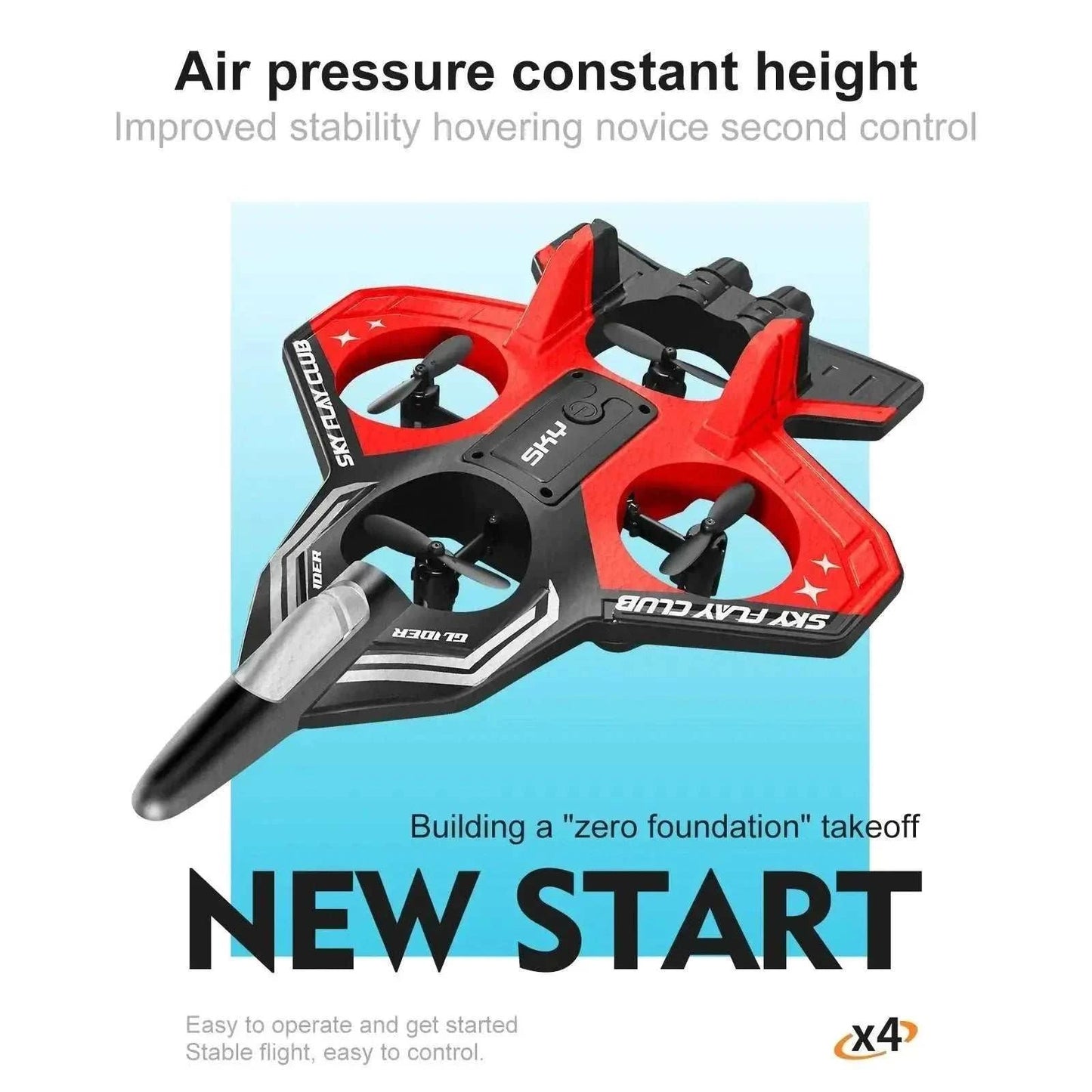 YP3 foam aircraft drone with 4-axis remote control and LED lights